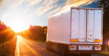 truck at dusk