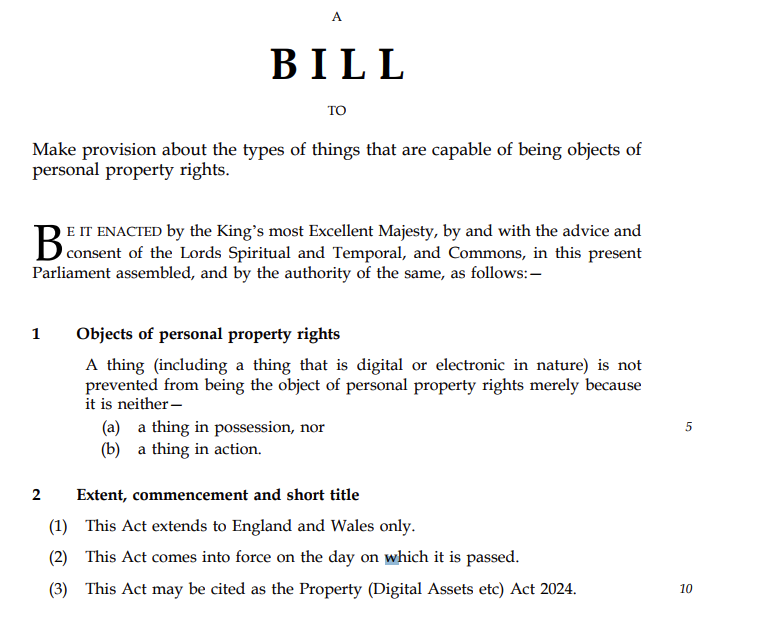 UK property digital assets bill